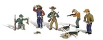 Woodland Hunters (5 W/rabbits Amp; Dogs) - Ho Scale Model Railroad. Fixed Price $16.66.