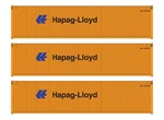 Walthers Ho Scale Corrugated Container 3 Pack Hapag-lloyd 949-18252. Fixed Price $34.05.