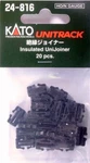 Kato #24-816 Plastic Insulated Unijoiner For Ho Scale Unitrack 20 Pcs. Fixed Price $6.95.