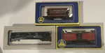 Vtg Ahm & Att Ho Trains, Box, Lot 3 Cars- All Boxed! New! Mix. Fixed Price $16.99.