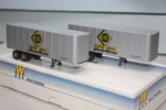 Walthers Ho Scale 32' Van/trailer Erie, Two Assembled Trailers In Box Vgc. Fixed Price $12.00.