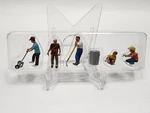 Woodland Scenics Accents Lawn Workers 6 Pcs. #A1915 Ho Scale Mowing Yard. Fixed Price $9.95.