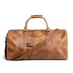 Leather Travel Duffel Bag, Classic Weekend Mens Gift Overnight Re.... Fixed Price $246.12.