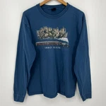 Prairie Mountain 1880 Train Long Sleeve T-shirt Men's Size Blue Nature Vtg. Fixed Price $19.95.