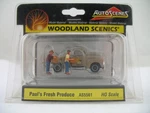 Woodland Scenics Ho Vehicle AS5561: Paul Fresh Produce, Pickup Truck & Figures. Fixed Price $29.00.
