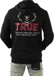 True Religion Graphic Print Full Zip Hoodie Black Men's Size Cotton Blend. Fixed Price $28.00.