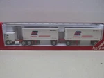 Herpa # 6035 Burlington America Semi Tractor With Tandem Trailers Ho Scale. Fixed Price $28.00.