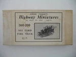 Jordan Highway Miniatures Ho Kit 360-208: 1913 Ford Fire Truck, Sealed Box. Fixed Price $24.00.