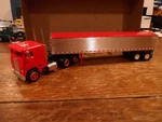Herpa /promotex Ho Scale Custom Freightliner Coe With Grain Trailer Red/chrome. Fixed Price $40.00.