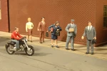 Bachmann Ho Scale City People With Motorcycle 33101. Fixed Price $15.46.