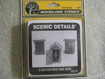 Woodland Scenics D214 Details 3 Outhouses & Man Metal Kit. Fixed Price $13.95.