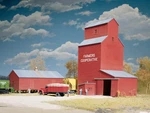 Walthers Ho Scale Farmers Cooperative Rural Grain Elevator Kit 933-3036. Fixed Price $42.22.