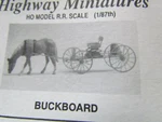 Jordan 360-104 Buckboard, Ho, New Old Stock. Fixed Price $25.00.