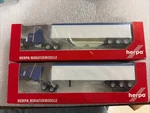 2 Ho 1/87 Scale Herpa Kenworth Sleeper & 45 Triple Axle Covered Grain Trailers. Fixed Price $45.99.