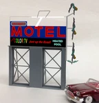Motel Animated Roadside Sign "just Up The Road" O-scale -lights, Blinks,more!. Fixed Price $46.99.