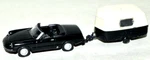 HO-1/87 Malibu 1970 Alfa Romeo Spider W/caravan Camper Travel Trailer.. Fixed Price $16.98.