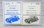 Lot Of 2 Williams Bros Inc. 53100, 1939 '39 Ford Deluxe Sedan Kit, 1/87 Ho Scale. Fixed Price $14.95.